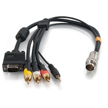 1.5ft (0.46m) RapidRun® VGA (HD15) + 3.5mm + Composite Video + Stereo Audio Flying Lead
